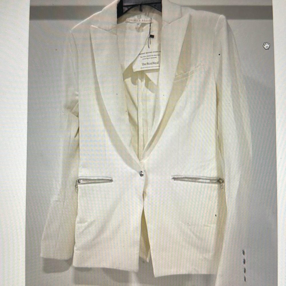 Veronica Beard Iconic Scuba Dickey Jacket Blazer White Size 4. Please see photos
